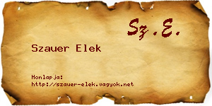 Szauer Elek névjegykártya